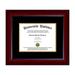 Single Diploma Frame with Double Matting for 17 x 11 Tall Diploma with Mahogany 2 Frame