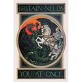 WWI: Britain Needs You at Once Poster Print by Anonymous