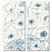 Gango Home Decor Shabby-Chic Pen and Ink Flowers on cream Panel II & III by Wild Apple Portfolio (Printed on Paper); Two 8x18in Unframed Paper Posters