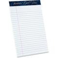 TOPS Ampad Gold Fibre Medium Rule Premium Junior Size Writing Pads - 50 Sheets - Watermark - Stapled/Glued - 16 lb Basis Weight - 5 x 8 - White Paper - Dark Blue Binder - Micro Perforated Bleed-fre