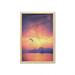 Sports Wall Art with Frame Paragliding Silhouette over Sea at Sunset with Reflection of Sun Epic Ocean Scenery Printed Fabric Poster for Bathroom Living Room 23 x 35 Orange by Ambesonne