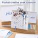Bcloud Desk Calendar Cartoon Double-Sided Mini Annual Date Week Organizer 2022 Table Planner for Travel