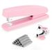 Deli Stapler Desktop Stapler Office Stapler 20 Sheet Capacity Includes 1000 Staples and Staple Remover Pink