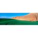 This is the Page Municipal Golf Course with a background hill made of sandstone rock. It shows a green golf course in the middle of a desert environment. Poster Print (36 x 12)