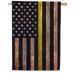 America Forever Thin Yellow Line Flag 28 x 40 Inch Double Sided Outdoor Yard Decorative American 911 Operators Emergency Police Dispatchers Thin Gold Line House Flag Made in the USA