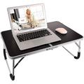 folding table bed table foldable bed tray portable laptop table foldable book stand notebook table for couch breakfast terrace balcony working writing reading picnic-grey