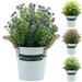 Ludlz Artificial Plants Potted Faux Fake Mini Plant Colorful Flower Topiary Shrubs in Gray Pot for Bathroom Home House Decor Foam Plant Potted Bonsai Living Room Garden Desktop Decoration