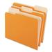 Pendaflex Interior File Folders 1/3-Cut Tabs: Assorted Letter Size Orange 100/Box (421013ORA)