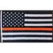 3x5 Thin Orange Line American Flag Search and Rescue SAR USA Memorial Banner New