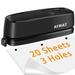 AFMAT 3 Hole Puncher Electric and Battery Powered Hole Punch 20 Sheet Capacity Reduced Effort Black