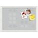 PinPix ArtToFrames 14x18 Custom Cork Bulletin Board Chic Polka Dot Blue Poster Board Has a Fabric Style Canvas Finish Framed in Satin White Frame (PinPix-1501)