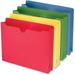 Smead Colored Straight Tab Cut Letter Recycled File Jacket - 8 1/2 x 11 - 2 Expansion - Blue Green Red White Yellow - 10% Recycled - 10 / Pack | Bundle of 2 Packs