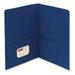 Smead Two-Pocket Folder Textured Paper 100-Sheet Capacity 11 x 8.5 Dark Blue 25/Box (87854)
