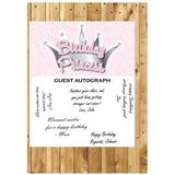 Birthday Princess Guest Autograph Peel and Stick For Keepsake Removable Poster 13 x 24inches