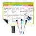 HOMEGEEK Magnetic Dry Erase Calendar Whiteboard Fridge Magnet Flexible Daily Message Stickers with 3 Board Pen 1 Eraser