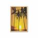 Tropical Wall Art with Frame Tropical Sunset Coastal Theme Beach Coconut Trees Exotic Vacation Picture Printed Fabric Poster for Bathroom Living Room 23 x 35 Pale Orange Brown by Ambesonne