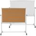 Flash Furniture HERCULES Series 64.25 W x 64.75 H Reversible Mobile Cork Bulletin Board and White Board with Pen Tray