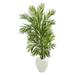 Nearly Natural 5 ft. Areca Palm Artificial Tree in White Planter