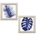 Gango Home Decor Contemporary Welcome to Paradise XIII & XIV Indigo by Janelle Penner (Ready to Hang); Two 12x12in Distressed Framed Prints