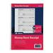 Adams Money and Rent Receipt Book 2-Part Carbonless 7-5/8 x 11 Spiral Bound 200 Sets per Book 4 Receipts per Page (SC1182) White/Canary