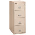 FireKing 4-Drawer Vertical Fireproof File Cabinet 31 Depth Letter Size 1-Hour Fire Resistant Impact Rated Cabinet High-Security Keylock 30 Min. Protection for Media Files Champagne