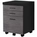 17 .75 x 18 .25 x 25 .25 Black Grey Particle Board 3 Drawers - Filing Cabinet