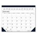 2PK House of Doolittle Recycled Two-Color Perforated Monthly Desk Pad Calendar 22 x 17 Blue Binding/Corners 12-Month (Jan-Dec): 2023 (150HD)