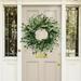 Artificial Olive Leaf Wreath Leaves Wreath Branch Fruit Faux for Front Door Wall Window Farmhouse Decor Green 17.7 in