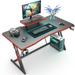 Vineego 47 inch Gaming Desk Computer Desk with Monitor Stand and Cup Holder Black