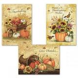 Current Harvest Thanksgiving Greeting Cards Set - Themed Holiday Card Variety Value Pack Set of 6 Large 5 x 7-Inch Cards Assortment of 3 Unique Designs Envelopes Included by Susan WingetÂ©