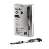 Pentel 24/7 Rollerball Pens Medium Pen Point - 0.7 mm Pen Point Size - Black Water Based Ink - Black Barrel - Metal Tip - 12 / Dozen