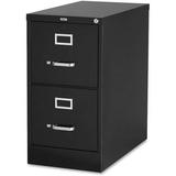 Lorell Vertical file - 2-Drawer 15 x 26.5 x 28.4 - 2 x Drawer(s) for File - Letter - Vertical - Security Lock Ball-bearing Suspension Heavy Duty - Black - Steel - Recycled