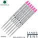 Lanier Combo Pack - 6 Pack - Monteverde Soft Roll Ballpoint W13 Paste Ink Refill Compatible with most Waterman Style Ballpoint Pens - Pink (Medium Tip 0.7mm)