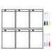 6PCS Reusable Clear PVC Dry Erase Pockets Sleeves with 6PCS Pens for Office Classroom Organization Teaching Supplies (Black)
