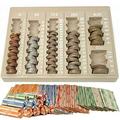 Coin Counter Sorter Money Tray - Bundled with 64 Coin Roll Wrappers Bundle â€šÃ„Ã¬ 6 Compartment Change Organizer and Holder with Secure Cover - Ideal for Bank Business or Home Use