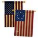 Breeze Decor BD-HS-HP-108068-IP-BOAA-D-US12-BD 28 x 40 in. Historic Impressions Decorative Vertical Double Sided USA Betsy Ross Vintage Americana Applique House Flags - Pack of 2