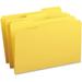 Business Source 1/3 Tab Cut Legal Recycled Top Tab File Folder - 8 1/2 x 14 - Top Tab Location - Assorted Position Tab Position - Stock - Yellow - 10% Recycled - 100 / Box | Bundle of 5