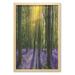 Woodland Wall Art with Frame Sunbeams in the Forest of Bluebells Blooms Deep in Woodland Oxfordshire Printed Fabric Poster for Bathroom Living Room 23 x 35 Violet Green Yellow by Ambesonne