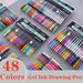 48 Colors Set DIY Gel Pens Highlighter Marker Pen Watercolor Pen Glitter Gel Pen for Adult Coloring Books Journals Drawing Doodling Art Markers