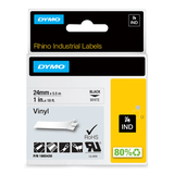 DYMO Rhino Industrial Vinyl Labels 1 Black Print on White Tape