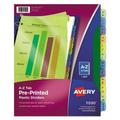 2PK Avery Durable Preprinted Plastic Tab Dividers 12-Tab A to Z 11 x 8.5 Assorted 1 Set (11330)