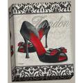 Canvas Classy Shoes I Trendy Fashionista London High Heels; One 8x10 Hand-Stretched Canvas. Black/Red/White