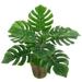 HEVIRGO Artificial Plant Home Decoration Fabric Simulation Monstera Foliage Leaf for Table(Green 1Pc)