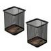 Pen Holder 2 Pack Desk Organizers Metal Mesh Pencil Holders Black Square Wire Mesh Pen Cup