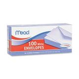 Mead-1PK Mead Plain White Envelopes - Business - #10 - 4 1/8 Width X 9 1/2 Length - Gummed - 100 / Box - Wh