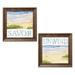 Lovely Watercolor-Style Savor and Unwind Beach Shore Set by Tara Reed; Coastal DÃ©cor; Two 12x12in Framed Prints