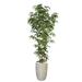 Vintage Home Artificial Faux Real Touch 5.83 Feet Tall Bamboo Tree With Natural Poles and Fiberstone Planter