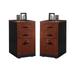 Home Square 3 Drawer Wood Filing Cabinet Set in Classic Cherry (Set of 2)