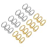 Uxcell 0.79 Dia 3 Circle Metal Binder Rings Loose Leaf Rings Silver Tone/Gold Tone 8 Pack