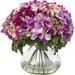 Nearly Natural Hydrangea Artificial Flower with Large Vase Pink